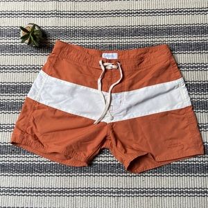 Saturdays Orange and White Short board shorts